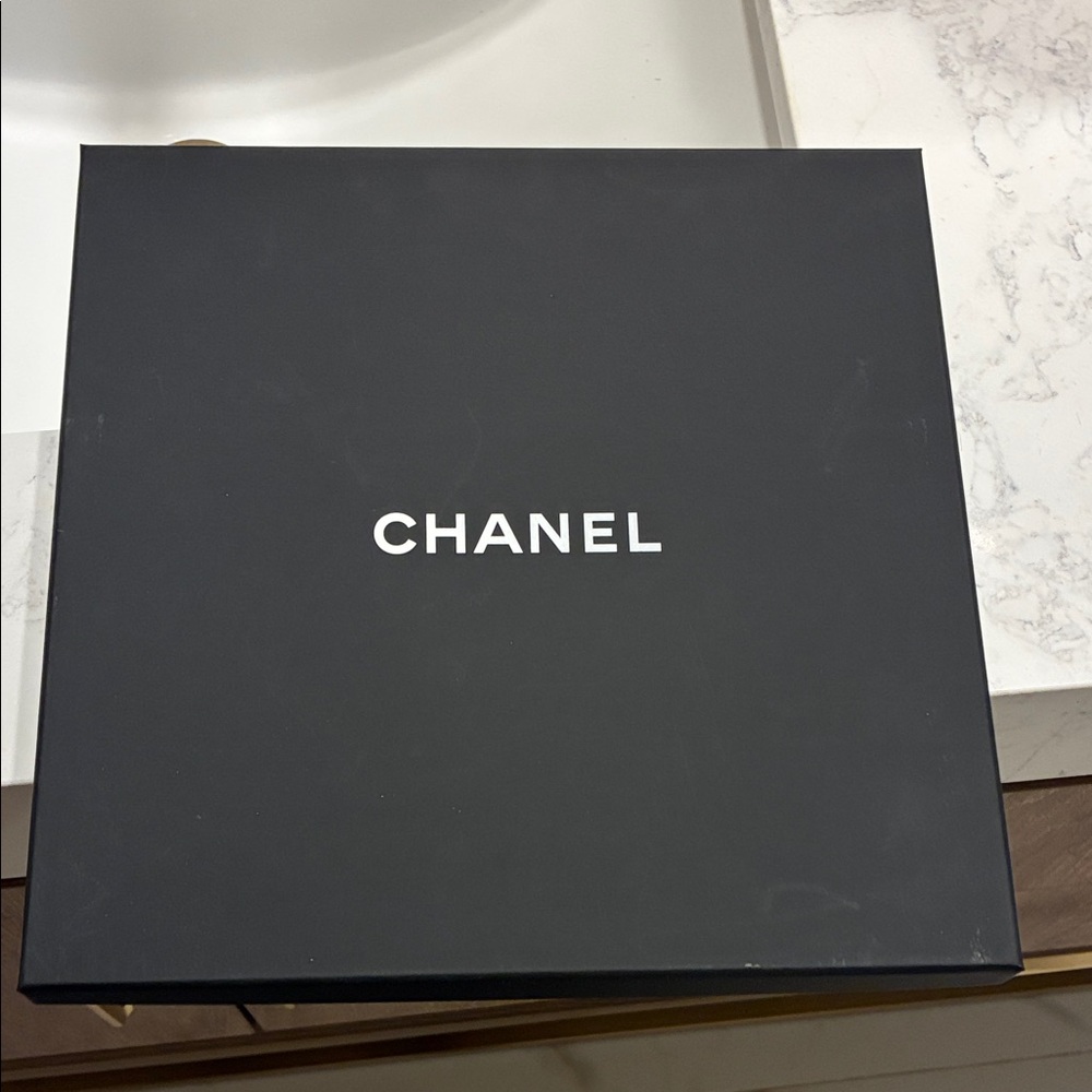 CHANEL Pink and Black Dot Floral Silk Scarf - Picture 2 of 10